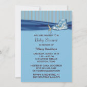 Bleu Brown Vintge Boy Douche Invitation (Dos)