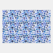 Bleu Brush Strokes Envelopper les feuilles de papi (Devant)