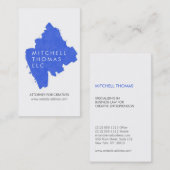 Bleu Brush Strokes Professional Carte de visite (Devant / Derrière)