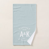 Bleu Buffalo Check et fermier Arrow Monogramme (Serviette à main)