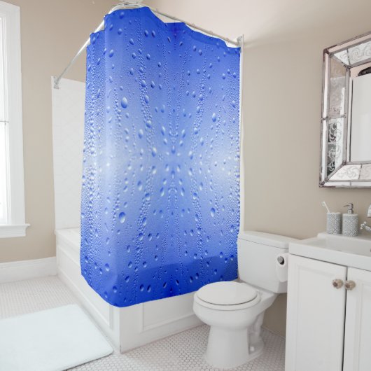 Bleu bulles Douche rideau (En situation)