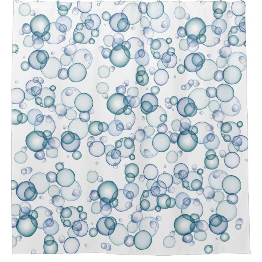 Bleu bulles rideau de douche (Devant)