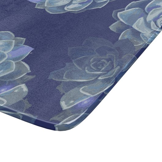 Bleu Cactus Planche à découper en verre (Coin)