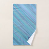 Bleu calme Abstrait | Cool Turquoise Aqua Monogram (Serviette à main)