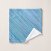 Bleu calme Abstrait | Cool Turquoise Aqua Monogram (Gant de toilette)
