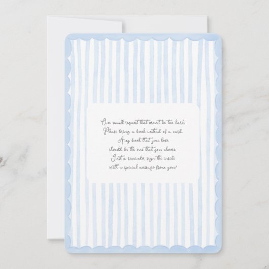 Bleu Carousel Baby Boy Douche Invitation (Dos)