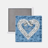 Bleu Carré Aimer Diamond Heart Magnet (Recto/Verso)