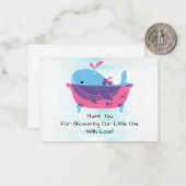 Bleu Carte de remerciements de baleine (Devant/Arrière en situation)