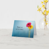 Bleu Carte de remerciements plié avec fleurs (Fleur jaune)