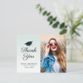 Bleu casquette graduation merci carte postale (Debout devant)