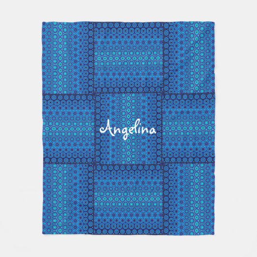 Bleu Cercle conception Couverture en polaire (Devant)