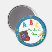 Bleu Chalkboard école Magnet enseignant (Recto/Verso)