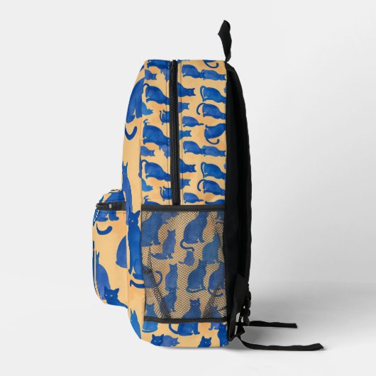 Bleu Chat Silhouette Imprimer Coupe Sac À Coudre (Droite)