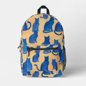 Bleu Chat Silhouette Imprimer Coupe Sac À Coudre (Recto)