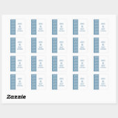 Bleu Chevron Bordure Mariage Stickers (Feuille)