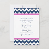 Bleu Chevron de rose de cartes de Merci (Dos)