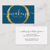 Bleu chic avec Carte de visite Gold Circle (Devant / Derrière)