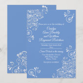 Bleu chic avec Faire-part de mariage aux parfums b (Devant / Derrière)