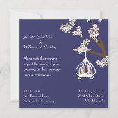 Bleu chic avec le faire-part de mariage (Devant)