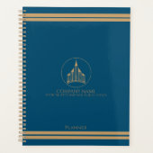 Bleu chic, Brown clair et élégant agent immobilier (Devant)