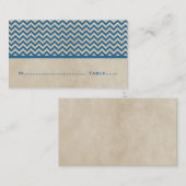 Bleu Chic Chevron Cartes de Place (Devant / Derrière)