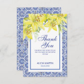 Bleu Chic Portugais Azulejo Jaune Lily Merci (Devant / Derrière)