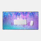 Bleu chic pourpre ombre parties scintillant goutte (Clavier et souris)