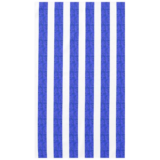 Bleu Chic Rayures géométriques Nappe (Devant)