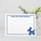 Bleu Chien Balloon Animal Anniversaire Carte de re (Debout devant)