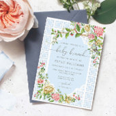 Bleu Chinoiserie Bébé Brunch Invitation - Trianon