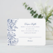 Bleu Chinoiserie Refroidissement Invitation Insert (Debout devant)