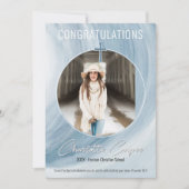Bleu Christian Graduation Photo Invitation (Devant)