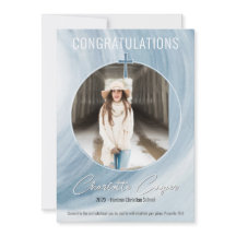 Bleu Christian Graduation Photo Invitation