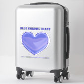 Bleu Chrome Personnalisé Coeur Sticker (Sur valise)