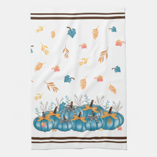 Bleu Chute Citrouille serviette de cuisine