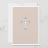 Bleu ciel| Invitation au Christening Photo Beige (Dos)
