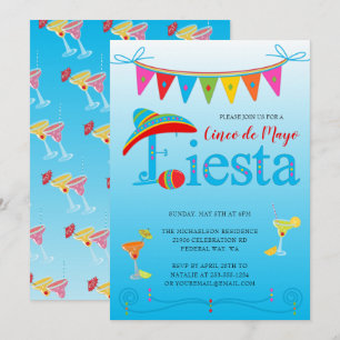 Bleu Cinco De Mayo Fête Invitation