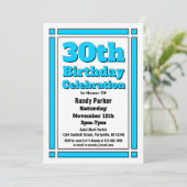 Bleu clair 30e anniversaire Invitation (Debout devant)
