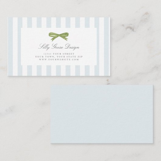 Bleu clair avec Carte de visite délicat à la patte (Devant / Derrière)