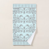 Bleu clair avec des parfums gris serviette (Serviette à main)