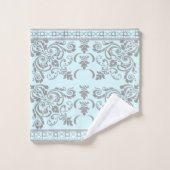 Bleu clair avec des parfums gris serviette (Gant de toilette)