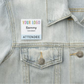 Bleu clair Badge de participant avec logo Carré Na (En situation)