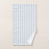 Bleu clair blanc côtier rayé scandinave atténué (Serviette à main)
