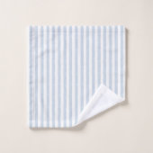 Bleu clair blanc côtier rayé scandinave atténué (Gant de toilette)