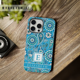 Bleu clair blanc personnalisable Paisley lumineux
