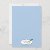 Bleu clair cadre blanc Monogramme Faire-part bébé (Dos)