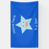 Bleu clair Célébration Star Bannière personnalisée (Vertical)