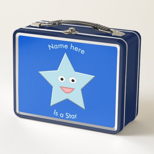 Bleu clair Celebration Star Custom Metal Lunchbox (Devant)
