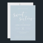 Bleu clair Élégant Sweet sixteen Invitation<br><div class="desc">Cette simple et élégante invitation au sweet sixteen est la meilleure façon pour les amis et la famille invitations de célébrer la fille d'anniversaire!</div>