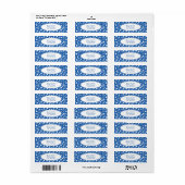 Bleu clair et blanc Étiquette à motifs floraux (Feuille entière)